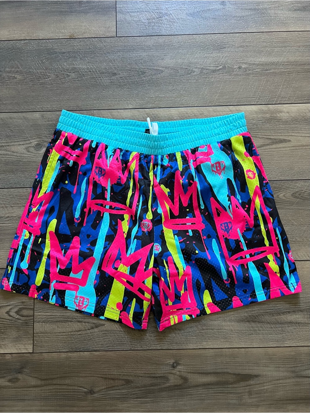 NWT Baseball Lifestyle 101 Men's Neon Graffiti Athletic Shorts Large